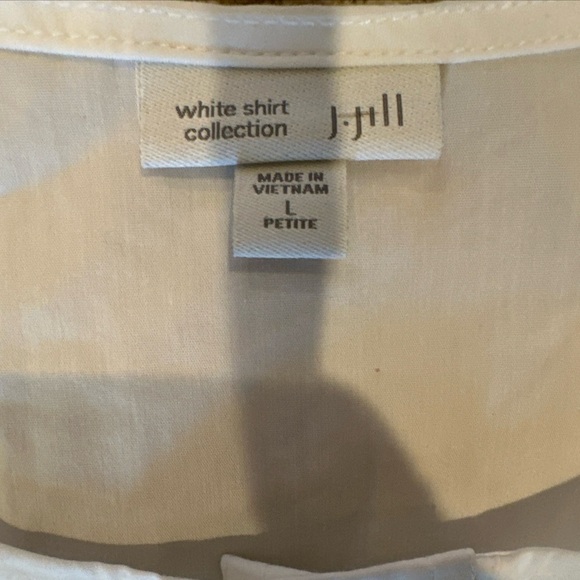 J JILL WOMENS BLOUSE LARGE WHITE LESS SLEEVES - Picture 2 of 7